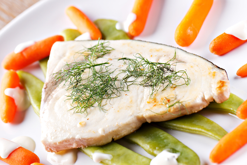 Un filetto di pesce spada come probiotico