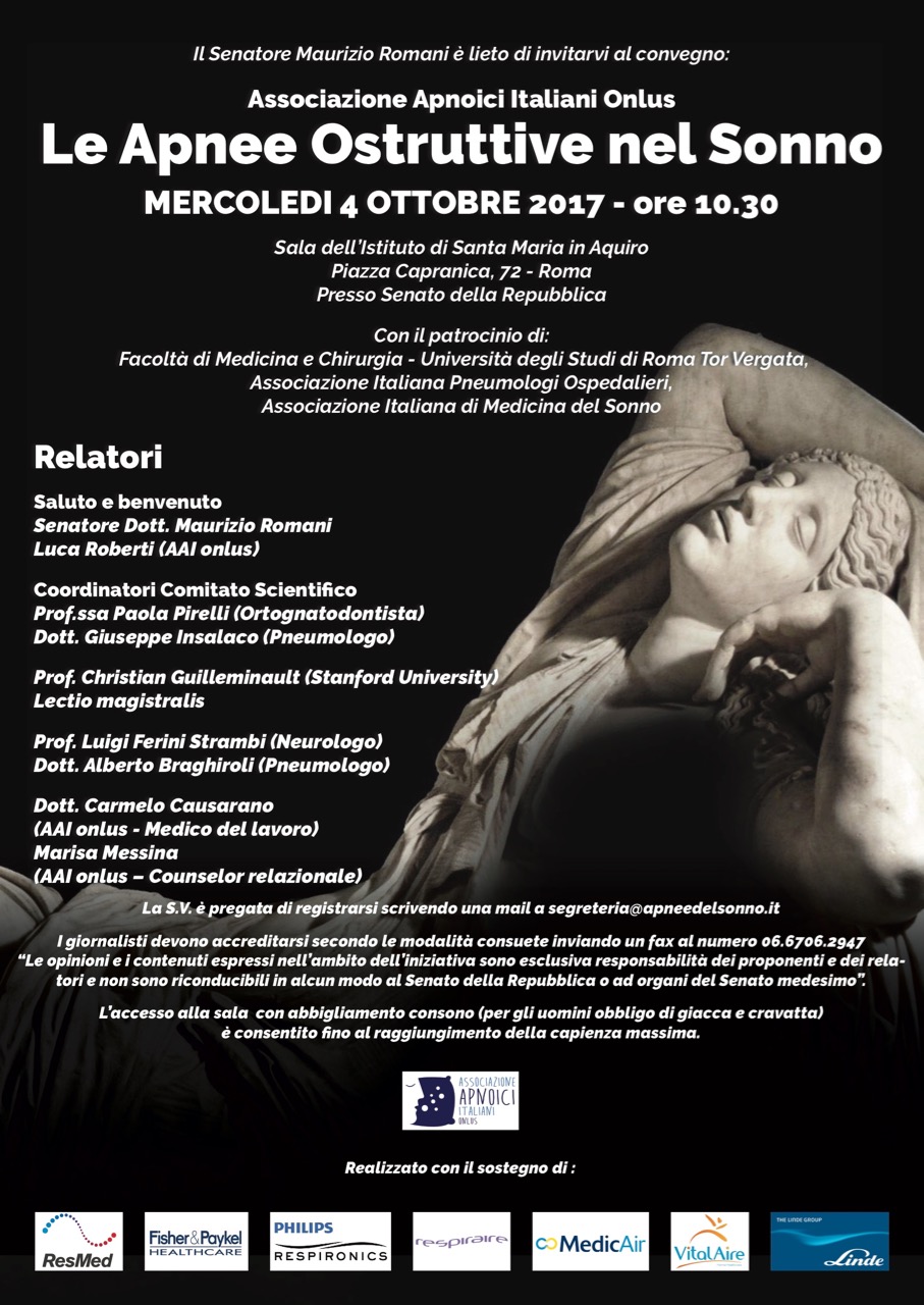 Convegno apnee ostruttive nel sonno: tutto su sintomi, rischi e terapie