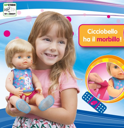 Che cos’ha Cicciobello? Il morbillo. Ed è subito polemica