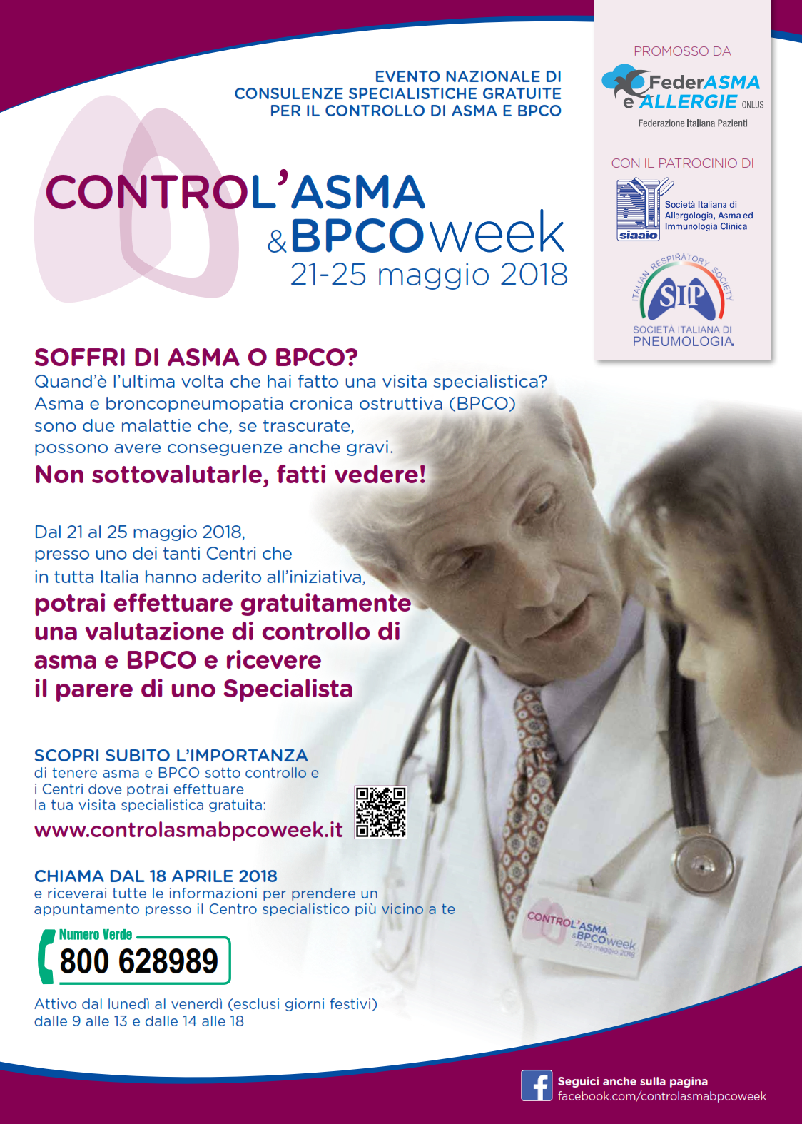 Asma e BPCO: controlli gratuiti in tutta Italia