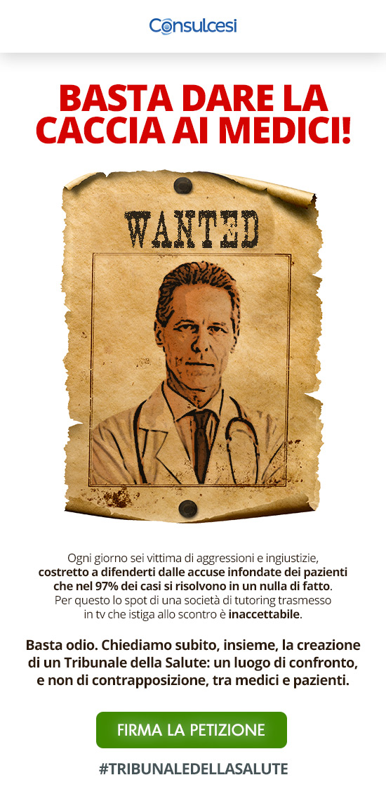 Spot risarcimenti, si schierano le istituzioni:  «Subito il Tribunale della Salute». E la petizione raggiunge le 10mila firme in poche ore