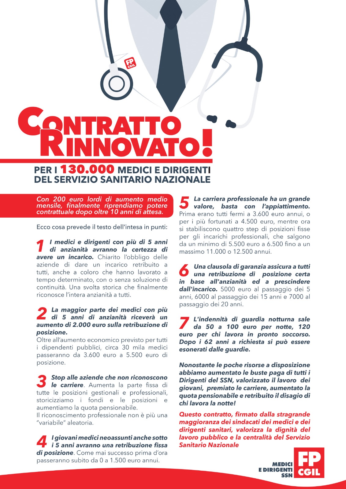 Firmato il contratto dei medici: “Aumento di 200 euro al mese”. Il no di Cimo