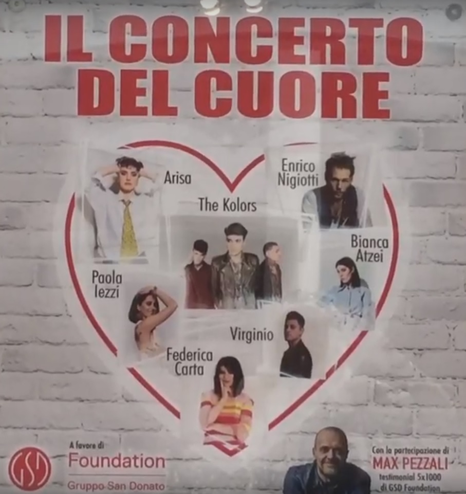 Al concerto del cuore la coppia Max Pezzali-Arisa: «Check up e controlli regolari per stare tranquilli»