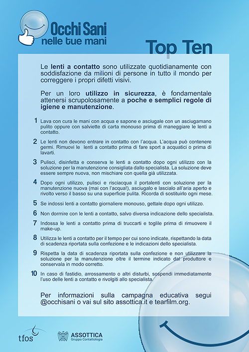 Salute degli occhi, 10 regole per l'utilizzo in sicurezza delle lenti a  contatto