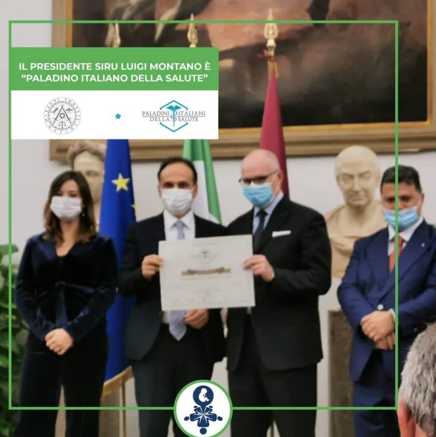Il Presidente SIRU Luigi Montano premiato al Campidoglio. È “Paladino Italiano della Salute”
