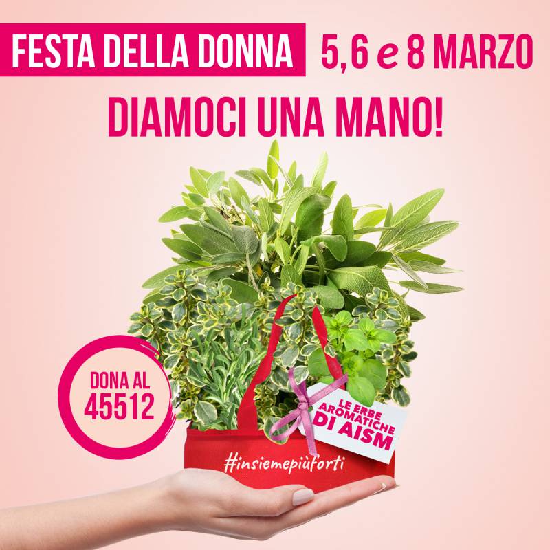 8 Marzo, in piazza le “Erbe Aromatiche” di AISM per le donne con sclerosi multipla
