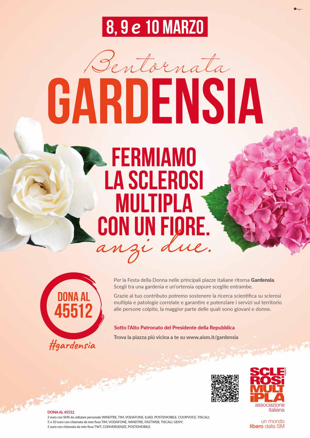 Sclerosi multipla, Festa della Donna: gardenie e ortensie in piazza a sostegno della ricerca