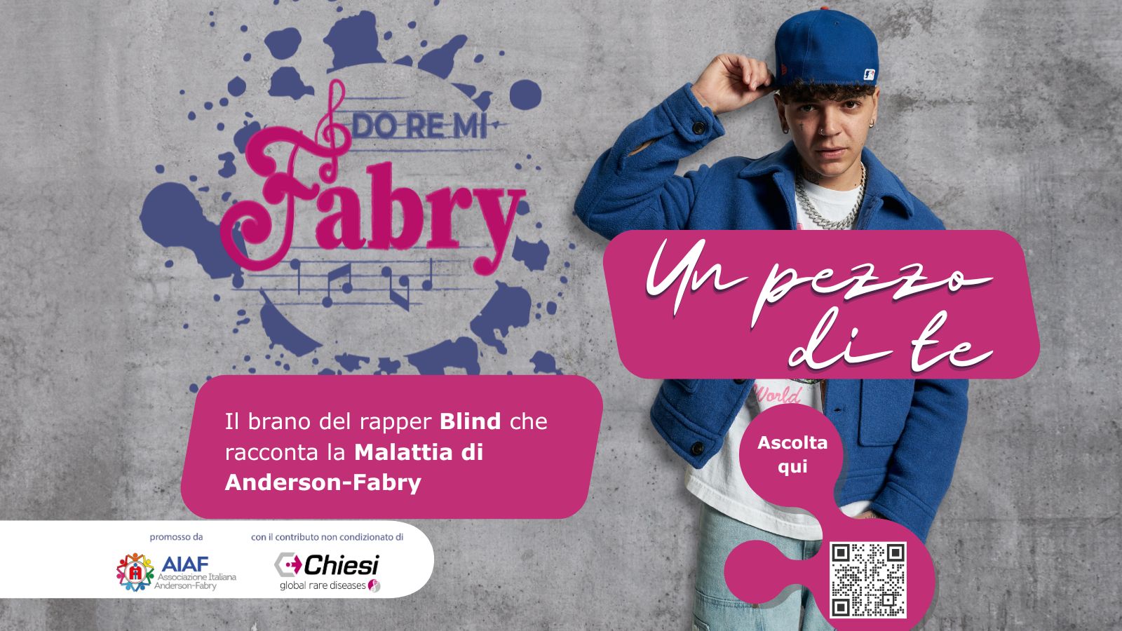 Fabry Awareness Month, ‘Un pezzo di te’: con il Rapper Blind la malattia di Anderson-Fabry diventa musica