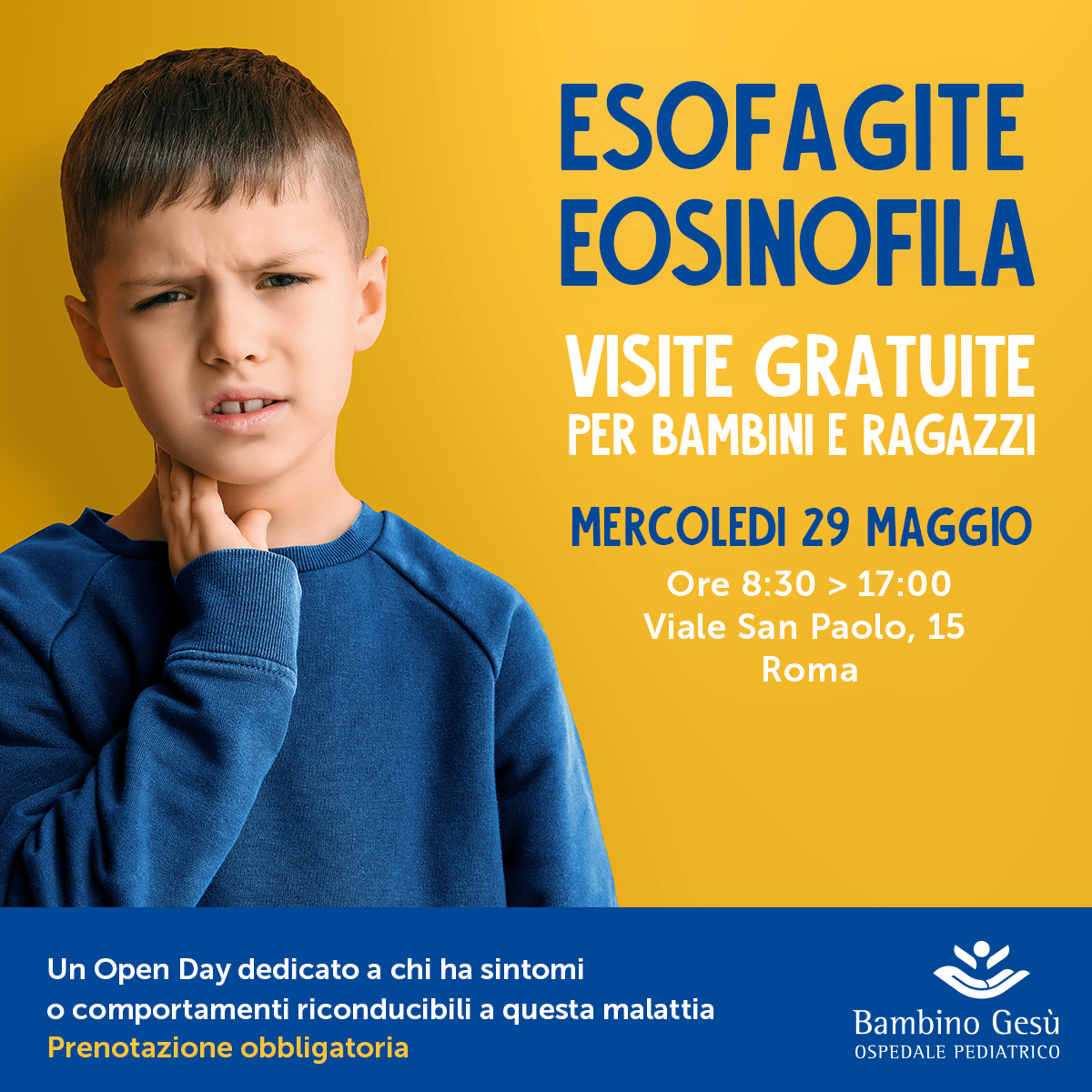 Esofagite eosinofila, la patologia provocata da un “corto circuito” del sistema immunitario. L’open day