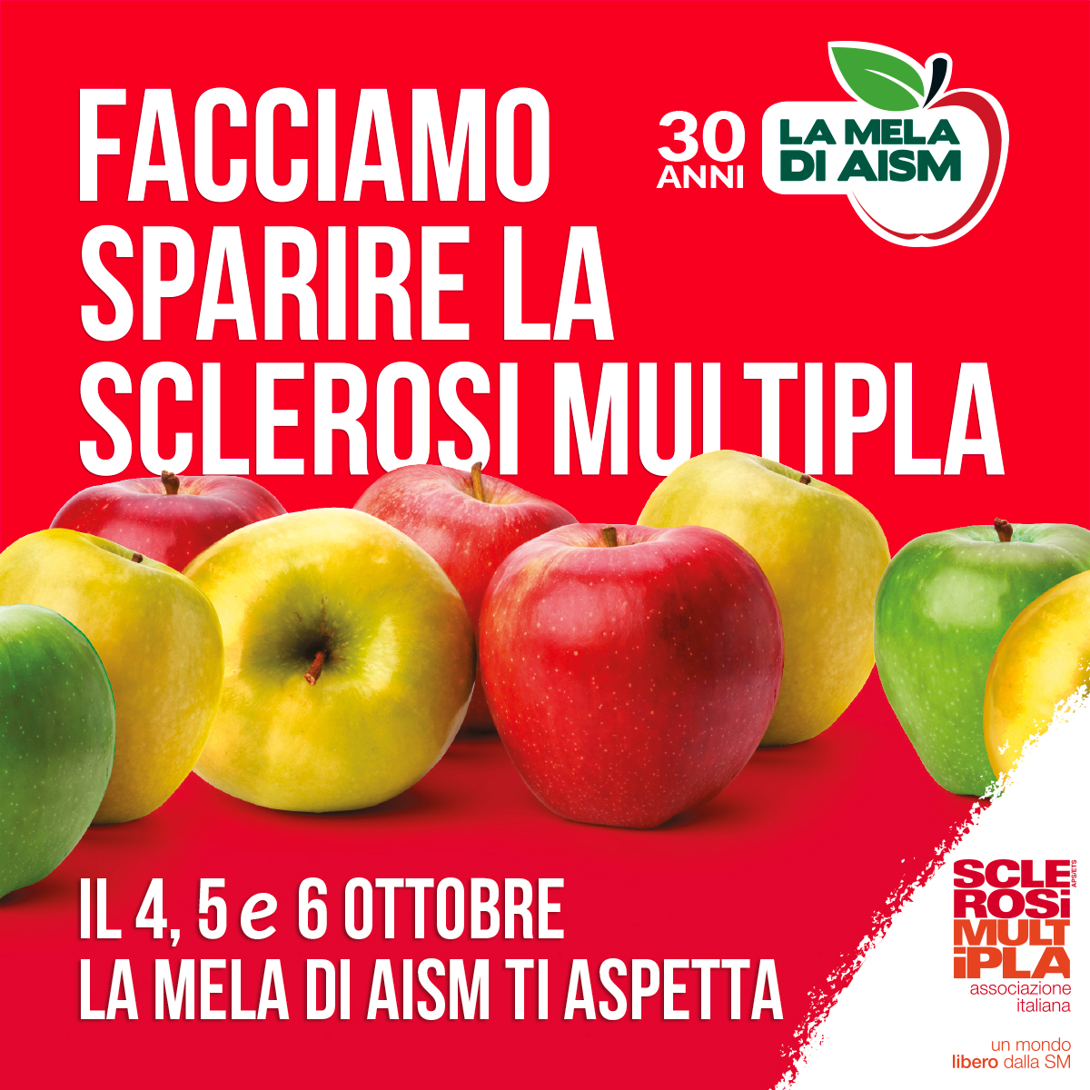 Sclerosi multipla, la Mela di AISM festeggia 30 anni