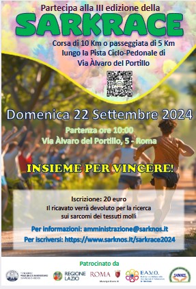 SarkRace, al via la III edizione della corsa benefica che sostiene la ricerca contro i sarcomi dei tessuti molli