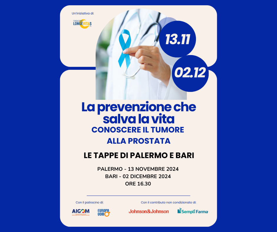 Tumore della prostata: “La prevenzione salva la vita”, la campagna di Fondazione Longevitas