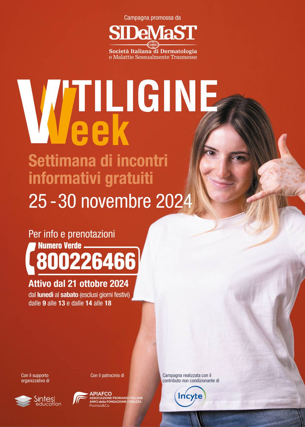Vitiligine, una settimana di visite gratuite in tutta Italia
