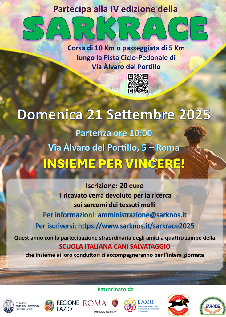 Sarcomi, torna la SARKRACE: “Sport, solidarietà e ricerca”