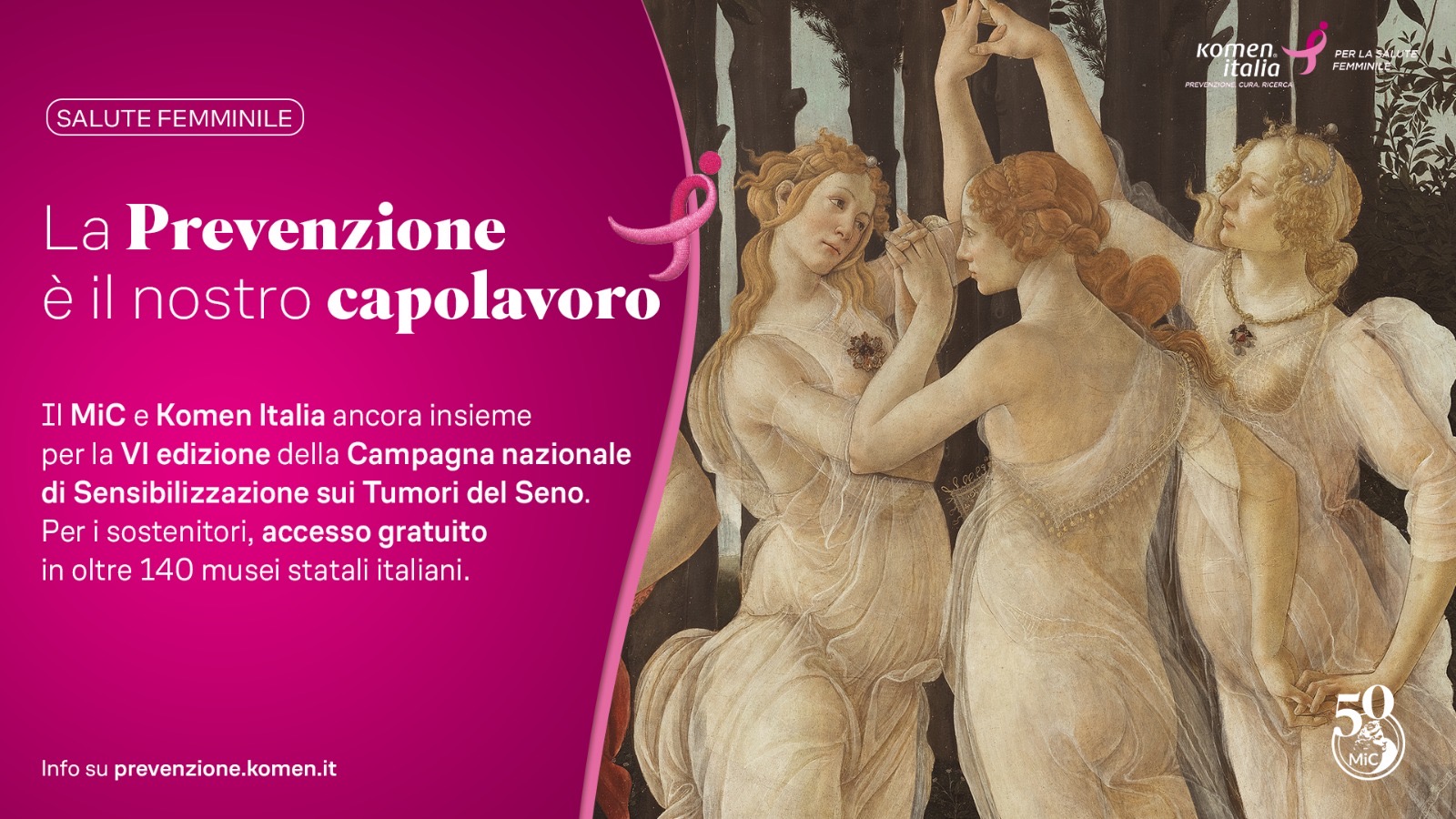 Tumore al seno, Komen: “La prevenzione è il nostro capolavoro”